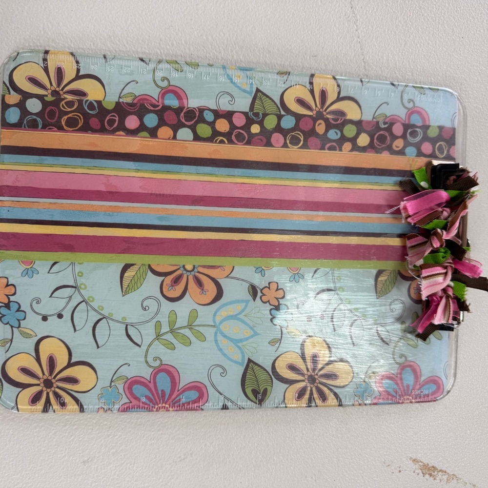 Floral and Striped Decorative Board